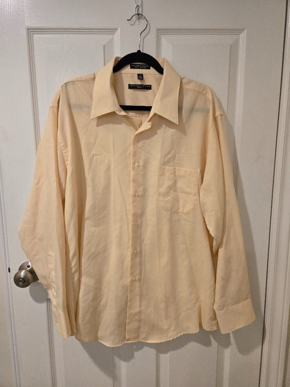 NWT Geoffrey Beene Wrinkle Free Dress Shirt Yellow Button Down XXL 18 34/35